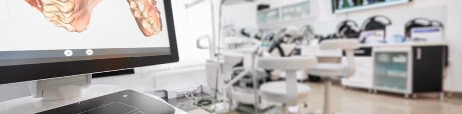 Modern dental office, equipped with computers and high precision technologies